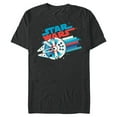thumbnail image 1 of Star Wars Millennium Falcon Red White & Blue Rainbow - Short Sleeve Blended T-Shirt for Adults - Customized-Dark Heather, 1 of 5