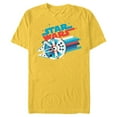 thumbnail image 1 of Star Wars Millennium Falcon Red White & Blue Rainbow - Short Sleeve Blended T-Shirt for Adults - Customized-Yellow, 1 of 5