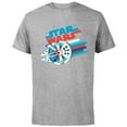 thumbnail image 1 of Star Wars Millennium Falcon Red White & Blue Rainbow - Short Sleeve Cotton T-Shirt for Adults - Customized-Athletic Heather, 1 of 5