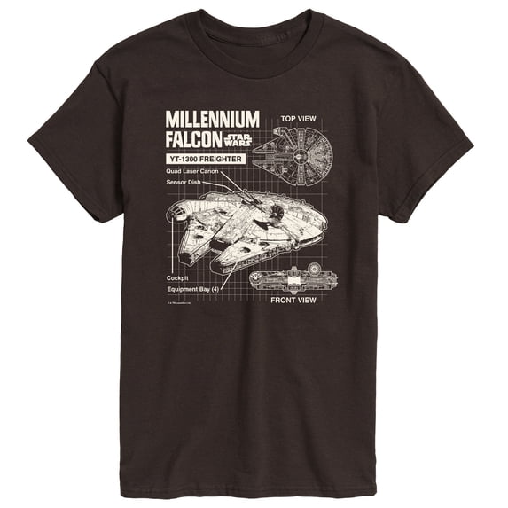 Star Wars - Millennium Falcon Schematic - Men's Short Sleeve Tee
