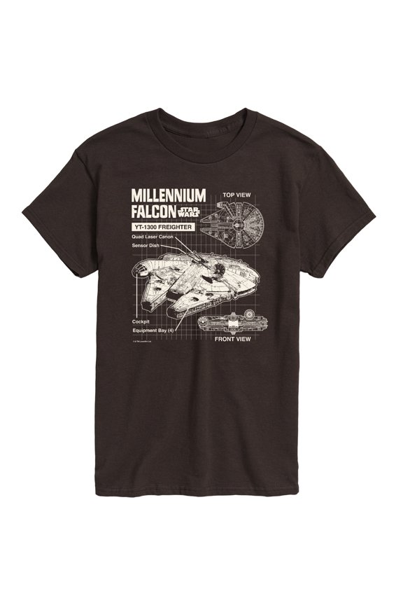 - Millennium Falcon Schematic - Men's Short Sleeve Tee