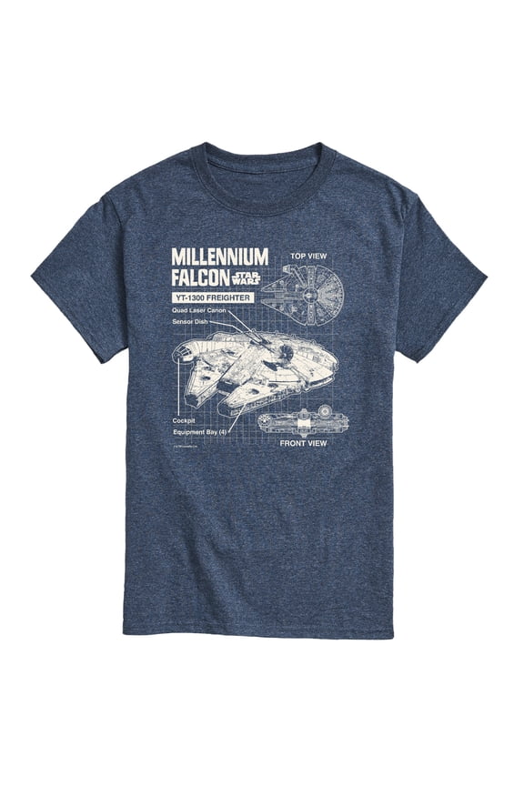 - Millennium Falcon Schematic - Men's Short Sleeve Tee