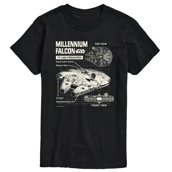 Star Wars - Millennium Falcon Schematic - Men's Short Sleeve Tee