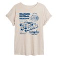 thumbnail image 1 of Star Wars - Millennium Falcon Schematic - Women's Oversized Tee, 1 of 5