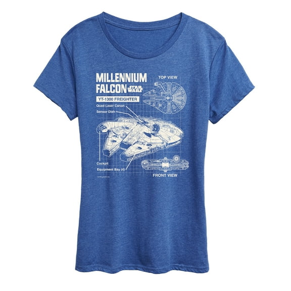 Star Wars - Millennium Falcon Schematic - Women's Short Sleeve Classic Fit Tee