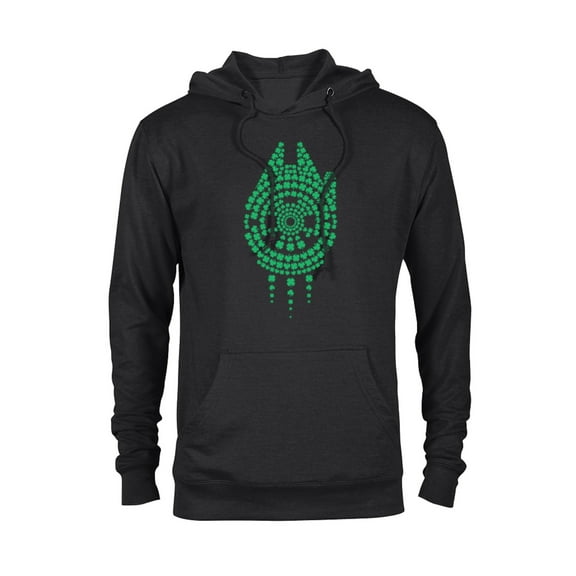 Star Wars Millennium Falcon St Patrick’s Day Lucky Shamrocks - Pullover Hoodie for Adults - Customized-Black