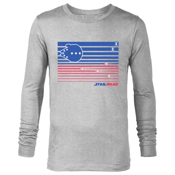 Star Wars Millennium Falcon Stars and Stripes American Flag - Long Sleeve T-Shirt for Men - Customized-Athletic Heather