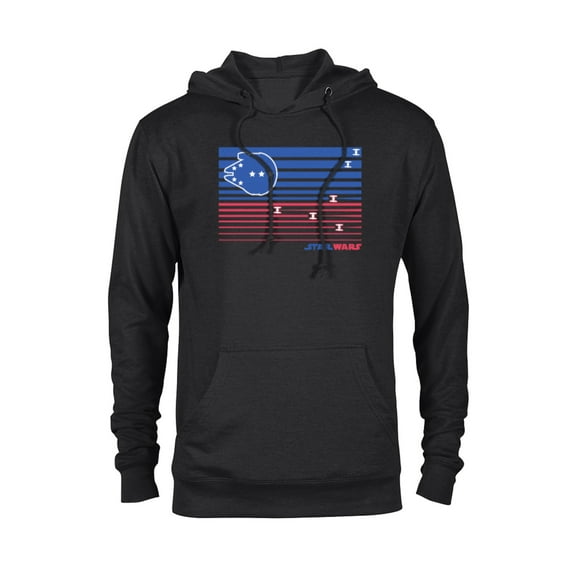 Star Wars Millennium Falcon Stars and Stripes American Flag - Pullover Hoodie for Adults - Customized-Black
