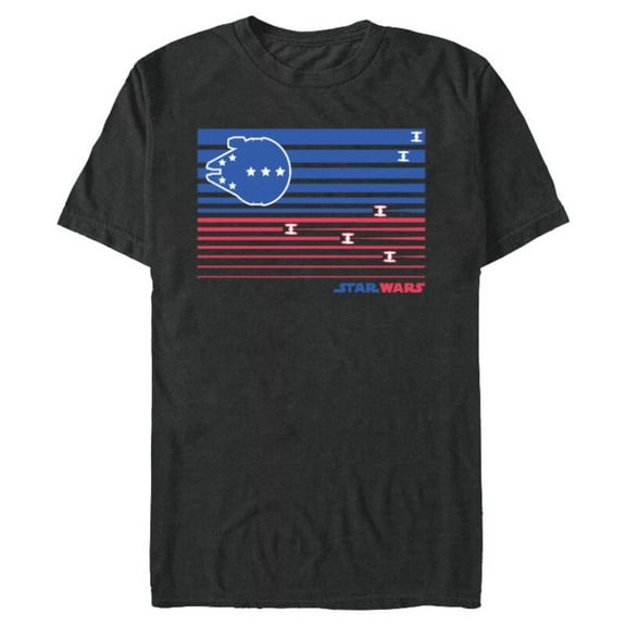 Star Wars Millennium Falcon Stars and Stripes American Flag - Short Sleeve Blended T-Shirt for Adults - Customized-Dark Heather