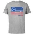 thumbnail image 1 of Star Wars Millennium Falcon Stars and Stripes American Flag - Short Sleeve Cotton T-Shirt for Adults - Customized-Athletic Heather, 1 of 5