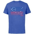 thumbnail image 1 of Star Wars Millennium Falcon Stars and Stripes American Flag - Short Sleeve Cotton T-Shirt for Adults - Customized-Royal Heather, 1 of 5