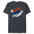 thumbnail image 1 of Star Wars Millennium Falcon X-Wing and Death Star Americana - Short Sleeve Blended T-Shirt for Adults - Customized-Navy Heather, 1 of 5