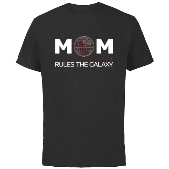 Star Wars Mom Rules the Galaxy Family Birthday Mother’s Day - Short Sleeve Cotton T-Shirt for Adults - Customized-Black