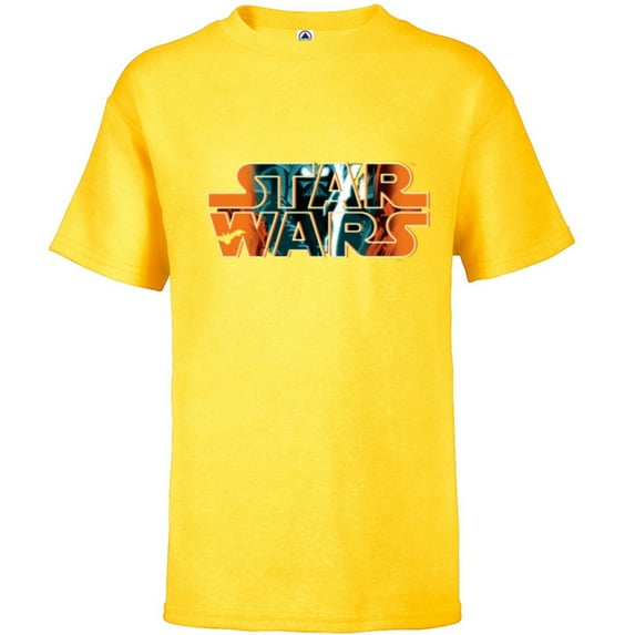 Star Wars Movie Logo Darth Vader Halloween - Short Sleeve T-Shirt for Kids - Customized-Sunflower