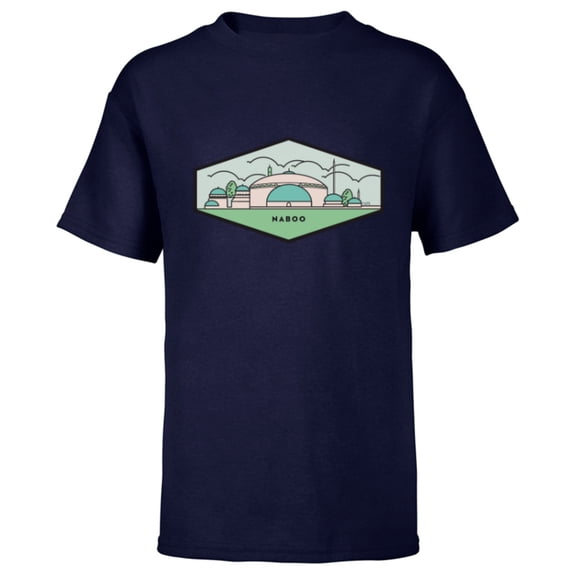 Star Wars Naboo City - Short Sleeve T-Shirt for Kids - Customized-Navy