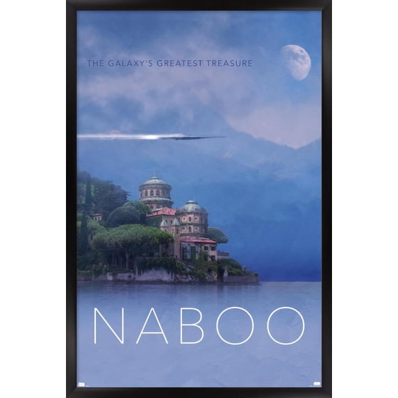 Star Wars: Naboo - Visit Naboo by Russell Walks 23 Wall Poster, 14.725" x 22.375" Framed