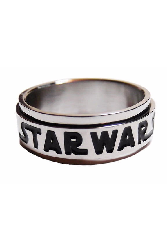 Star Wars Name Logo Stainless Steel Band Ring Size 10