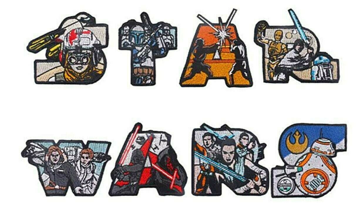 Star Wars Name Themed Logos 3 Inches Tall Embroidered Iron On