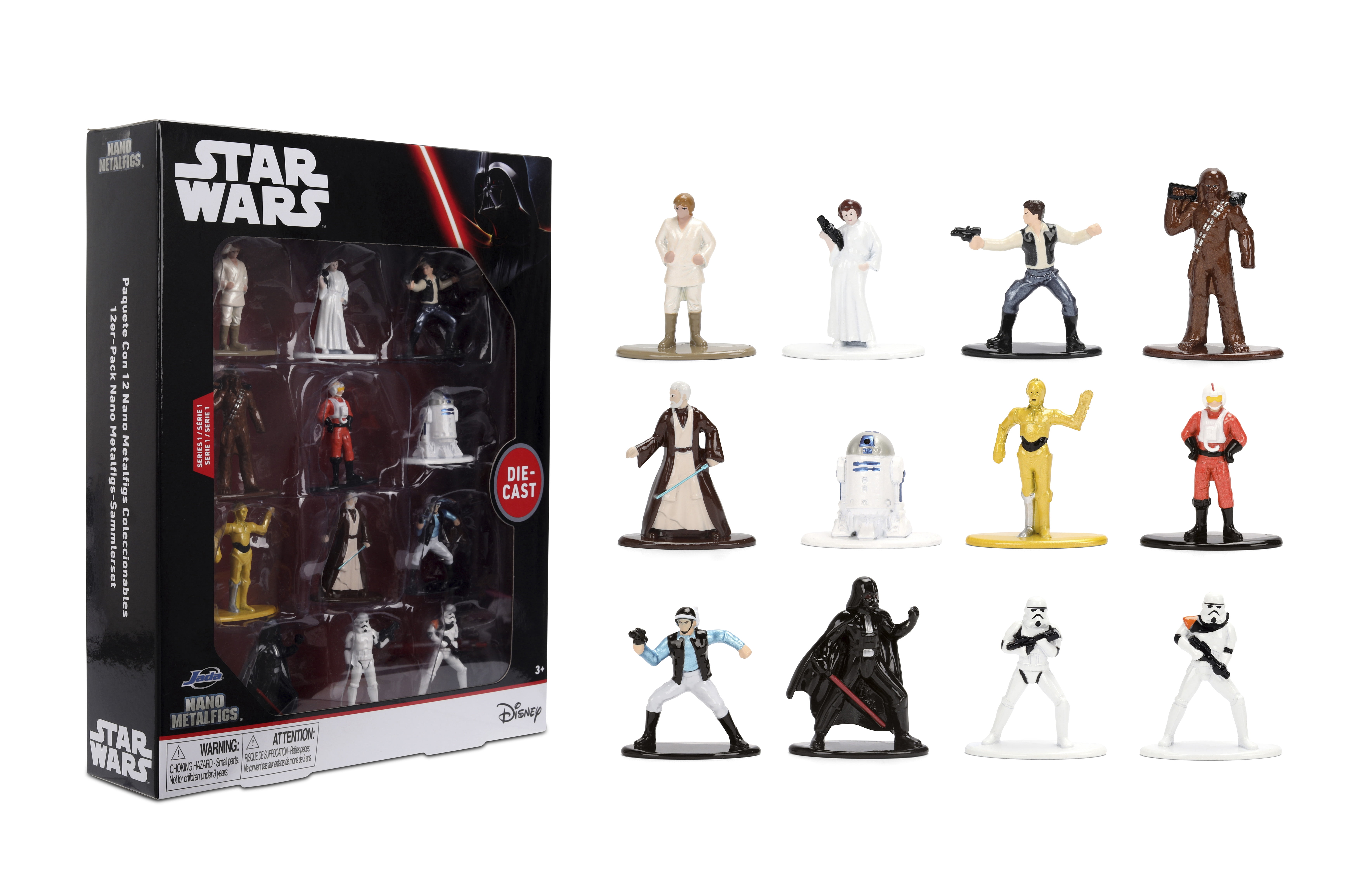 Star Wars Nano Metalfigs 12-Pack Series 1 by Jada Toys | 1.65 Die-Cast Mini Figures Featuring Luke Skywalker, Darth Vader, Princess Leia, and More