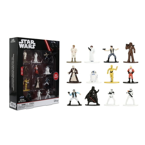 Star Wars Nano Metalfigs 12-Pack  Series 1 by Jada Toys | 1.65 Die-Cast Mini Figures Featuring Luke Skywalker, Darth Vader, Princess Leia, and More