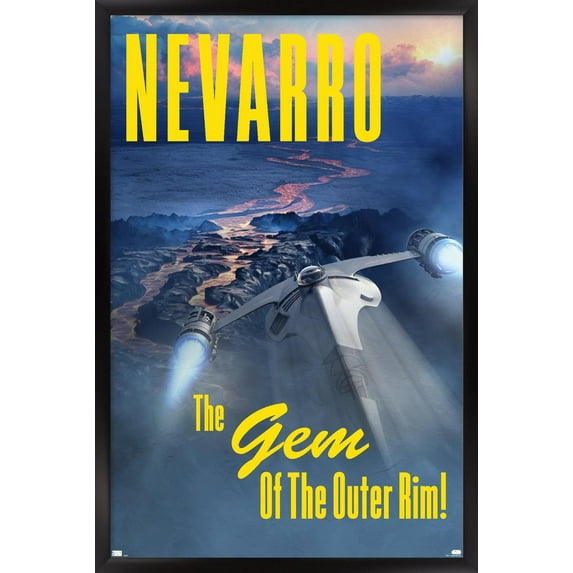 Star Wars: Nevarro - Visit Nevarro by Russell Walks 23 Wall Poster, 22.375" x 34" Framed
