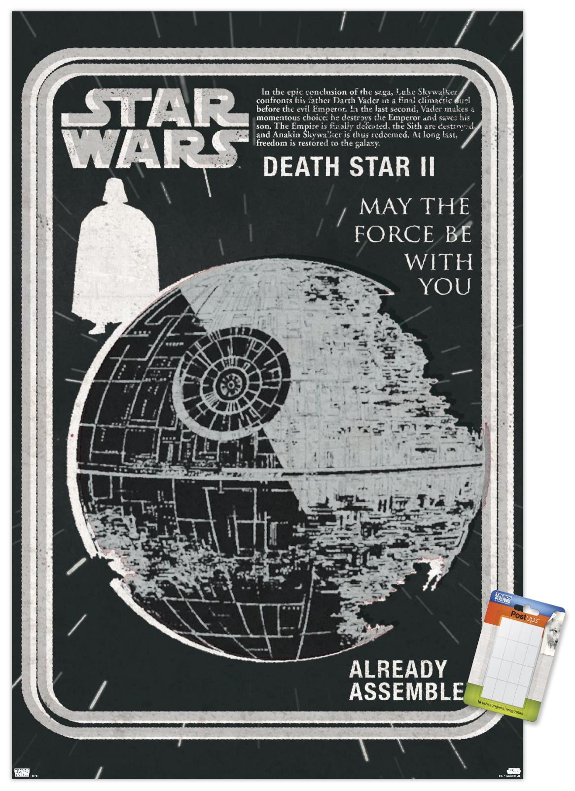 Trends International Star Wars: New Vintage - Death Star II Unframed Wall Poster Print White Mounts Bundle 14.725" x 22.375"