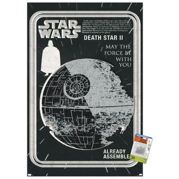 Star Wars: New Vintage - Death Star II Wall Poster with Pushpins, 22.375" x 34"