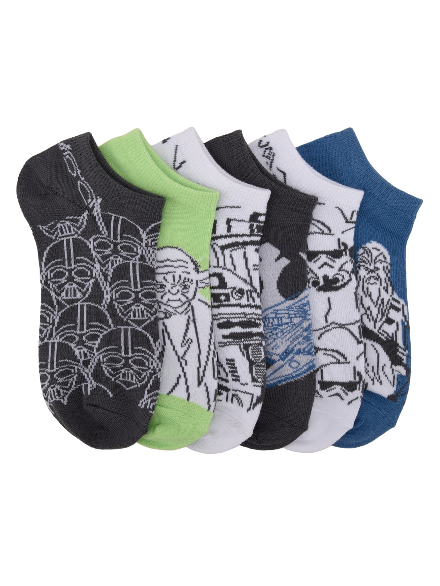 Star Wars No Show Socks, 6-Pack, Sizes L Boys