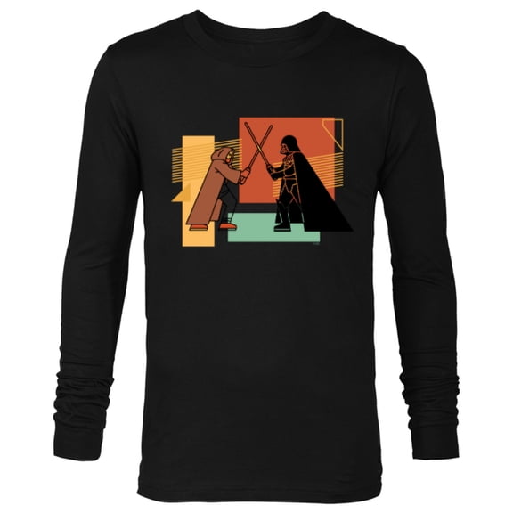 Star Wars Obi-Wan Kenobi Darth Vader Duel Cartoon - Long Sleeve T-Shirt for Men - Customized-Black
