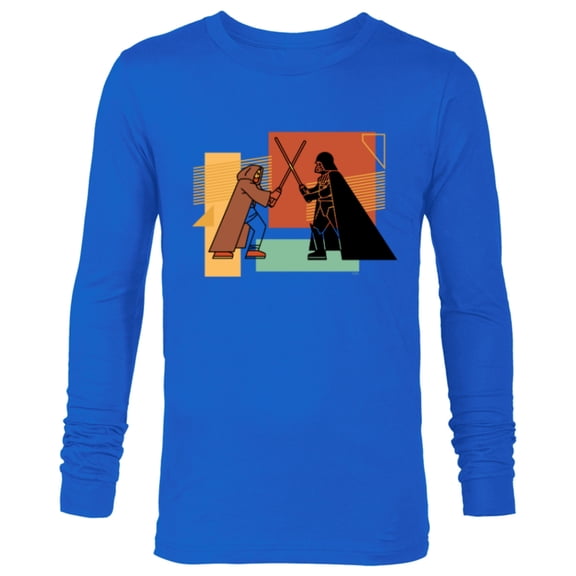Star Wars Obi-Wan Kenobi Darth Vader Duel Cartoon - Long Sleeve T-Shirt for Men - Customized-Royal