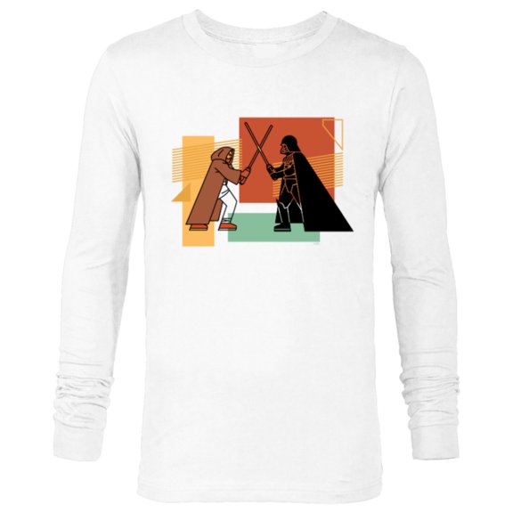 Star Wars Obi-Wan Kenobi Darth Vader Duel Cartoon - Long Sleeve T-Shirt for Men - Customized-White