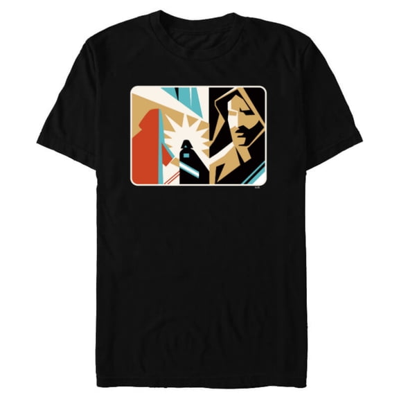 Star Wars Obi-Wan Kenobi Darth Vader Duel Cutout - Short Sleeve Blended T-Shirt for Adults - Customized-Black
