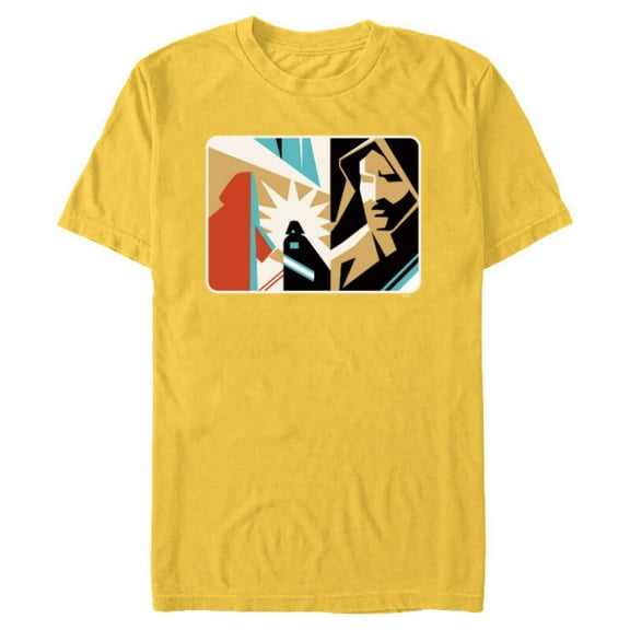 Star Wars Obi-Wan Kenobi Darth Vader Duel Cutout - Short Sleeve Blended T-Shirt for Adults - Customized-Yellow