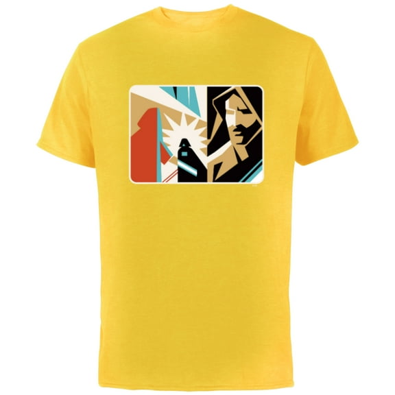 Star Wars Obi-Wan Kenobi Darth Vader Duel Cutout - Short Sleeve Cotton T-Shirt for Adults - Customized-Yellow