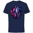 thumbnail image 1 of Star Wars Obi-Wan Kenobi Darth Vader Duel Painted - Short Sleeve Cotton T-Shirt for Adults - Customized-Navy, 1 of 5