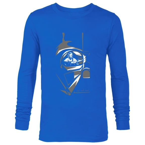 Star Wars Obi-Wan Kenobi Darth Vader Helmet - Long Sleeve T-Shirt for Men - Customized-Royal