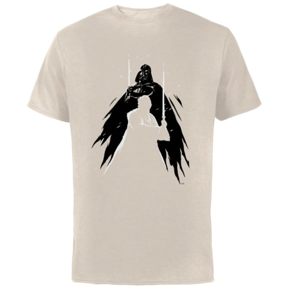 Star Wars Obi-Wan Kenobi Darth Vader Light and Dark - Short Sleeve Cotton T-Shirt for Adults - Customized-Natural