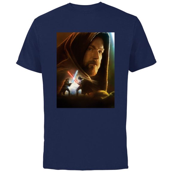 Star Wars Obi-Wan Kenobi Darth Vader Showdown - Short Sleeve Cotton T-Shirt for Adults - Customized-Navy
