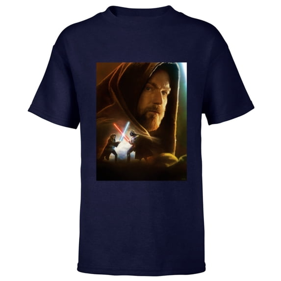 Star Wars Obi-Wan Kenobi Darth Vader Showdown - Short Sleeve T-Shirt for Kids - Customized-Navy