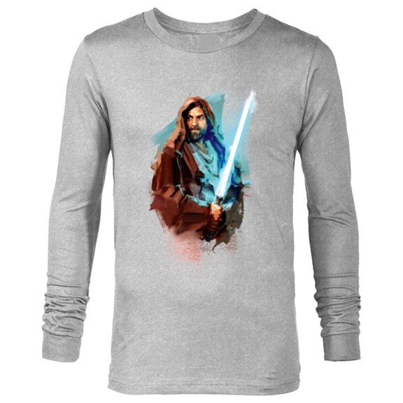 Star Wars Obi-Wan Kenobi Lightsaber - Long Sleeve T-Shirt for Men - Customized-Athletic Heather