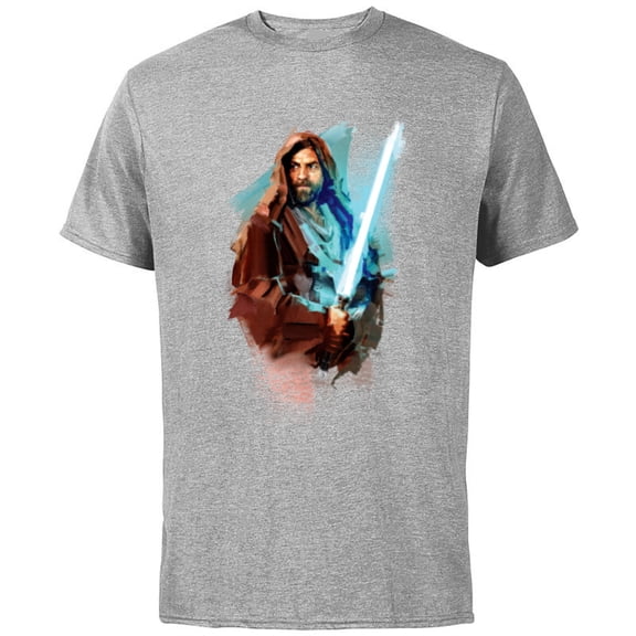 Star Wars Obi-Wan Kenobi Lightsaber - Short Sleeve Cotton T-Shirt for Adults - Customized-Athletic Heather