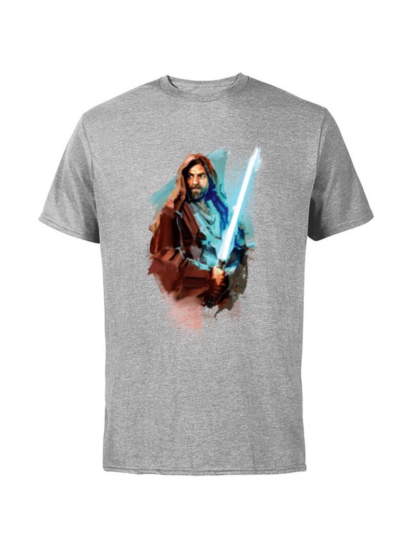 Obi-Wan Kenobi Lightsaber - Short Sleeve Cotton T-Shirt for Adults - Customized-Athletic Heather