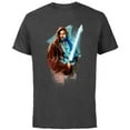 thumbnail image 1 of Star Wars Obi-Wan Kenobi Lightsaber - Short Sleeve Cotton T-Shirt for Adults - Customized-Charcoal, 1 of 5