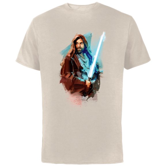 Star Wars Obi-Wan Kenobi Lightsaber - Short Sleeve Cotton T-Shirt for Adults - Customized-Natural