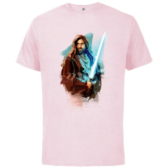 Star Wars Obi-Wan Kenobi Lightsaber - Short Sleeve Cotton T-Shirt for Adults - Customized-Soft Pink