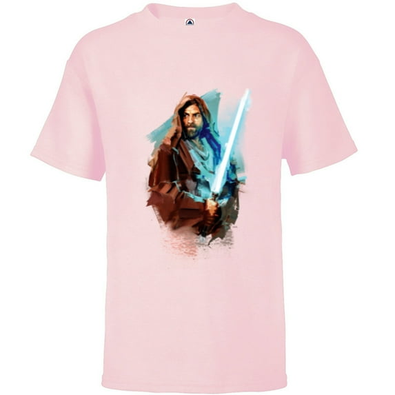 Star Wars Obi-Wan Kenobi Lightsaber - Short Sleeve T-Shirt for Kids - Customized-Soft Pink