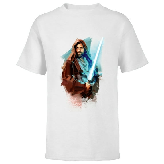 Star Wars Obi-Wan Kenobi Lightsaber - Short Sleeve T-Shirt for Kids - Customized-White