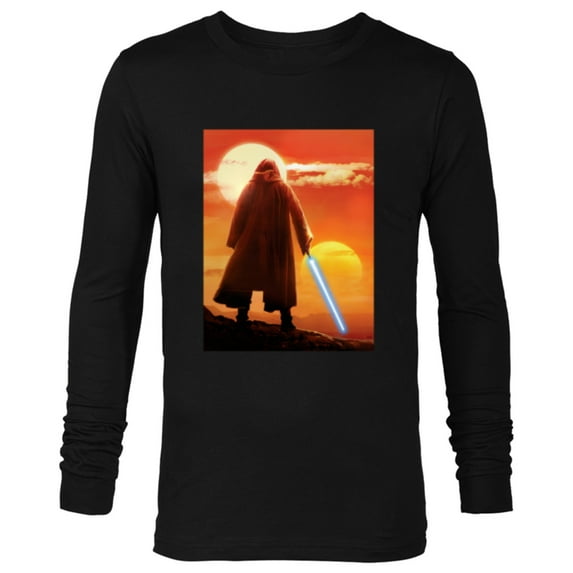 Star Wars Obi-Wan Kenobi Lightsaber Twin Suns - Long Sleeve T-Shirt for Men - Customized-Black