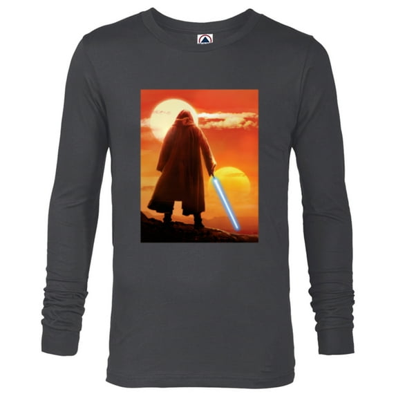 Star Wars Obi-Wan Kenobi Lightsaber Twin Suns - Long Sleeve T-Shirt for Men - Customized-Charcoal Heather