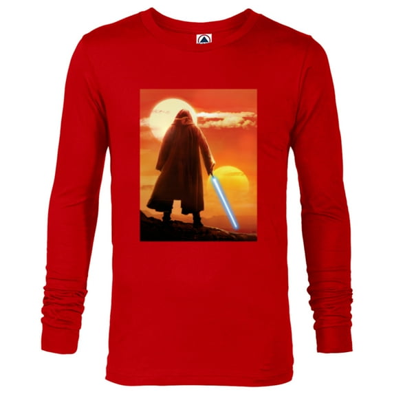 Star Wars Obi-Wan Kenobi Lightsaber Twin Suns - Long Sleeve T-Shirt for Men - Customized-New Red